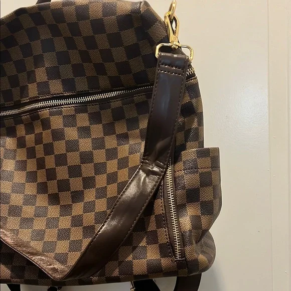 Checkered Brown Backpack - Picture 3 of 14